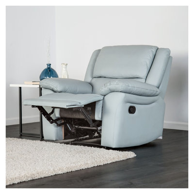 Fauteuil inclinable manuel transitionnel avec accoudoirs et garniture de bordure en poudre bleu