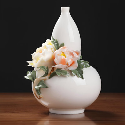 Vase gourde en céramique fabriqué à la main - Élégante décoration intérieure chinoise
