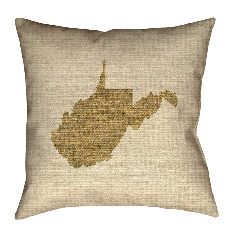 Coussin de sol Katelyn Smith West Virginia, 40 po x 40 po, Brun
