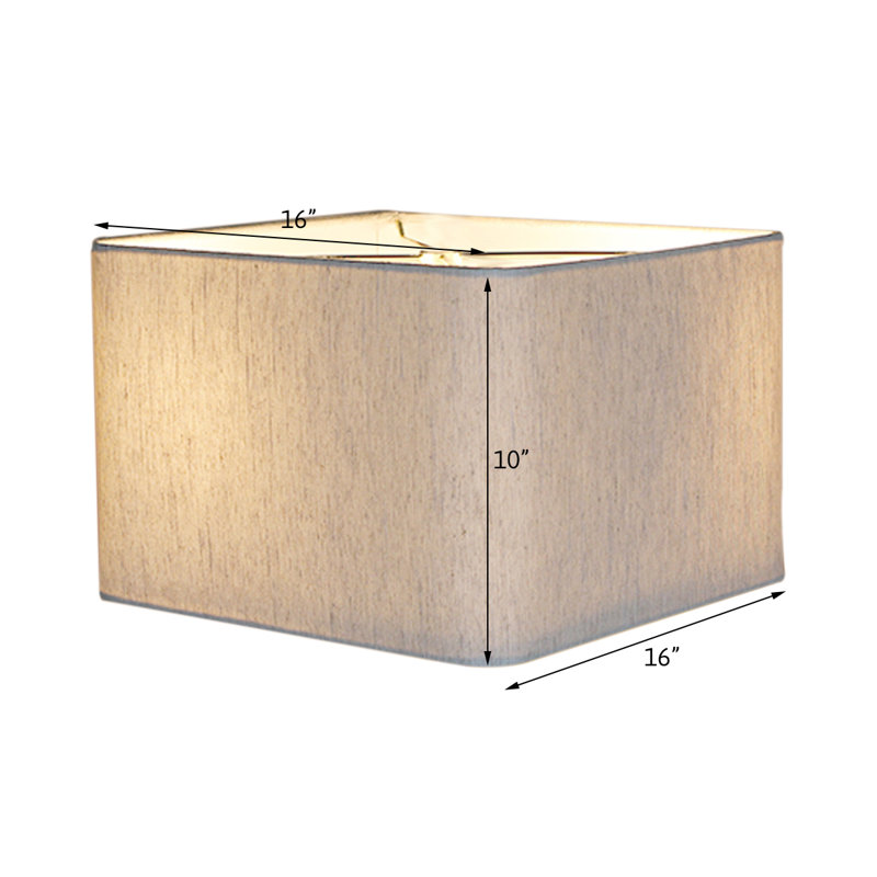 Linen Square Lamp Shade, 10" H x 16" W x 16" D