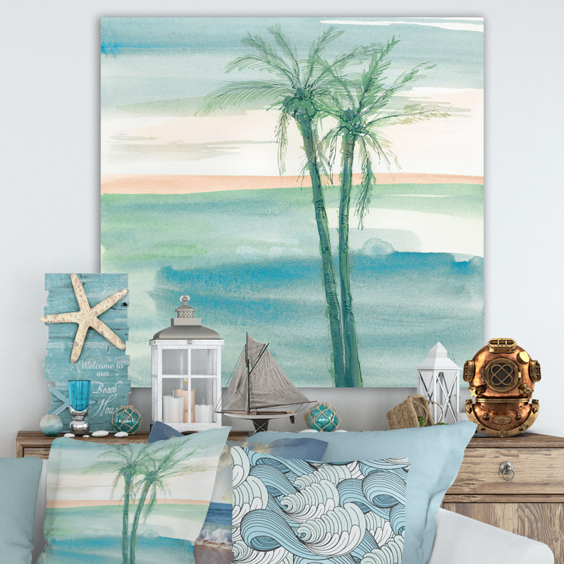 «Peaceful Dusk II Tropical», reproduction d'art sur toile tendue, H 30 po x l 30 po x P 1 po