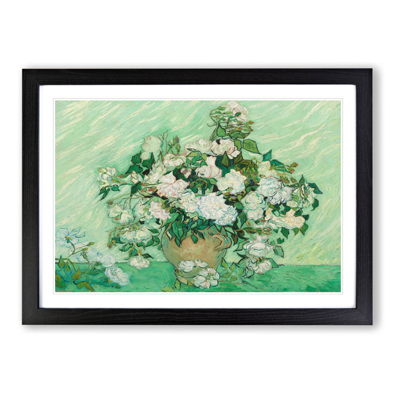 Roses Vol.1 by Vincent Van Gogh - Framed Print, Black Framed, 48cm H x 65cm W x 2cm D
