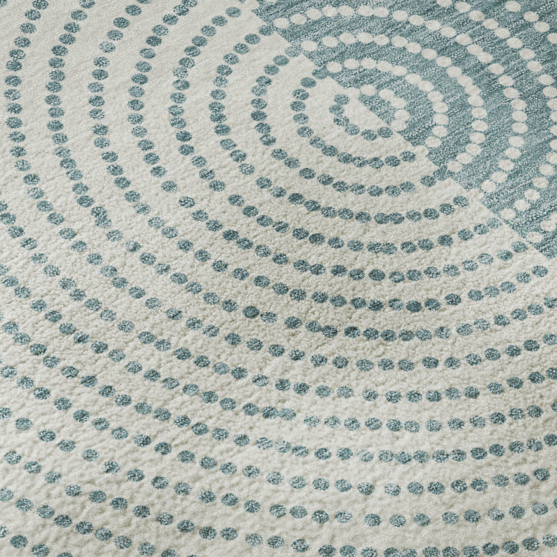 Premium Machine Washable Mayfield AMF2275 Geometric Rug, Teal, 8' x 10'