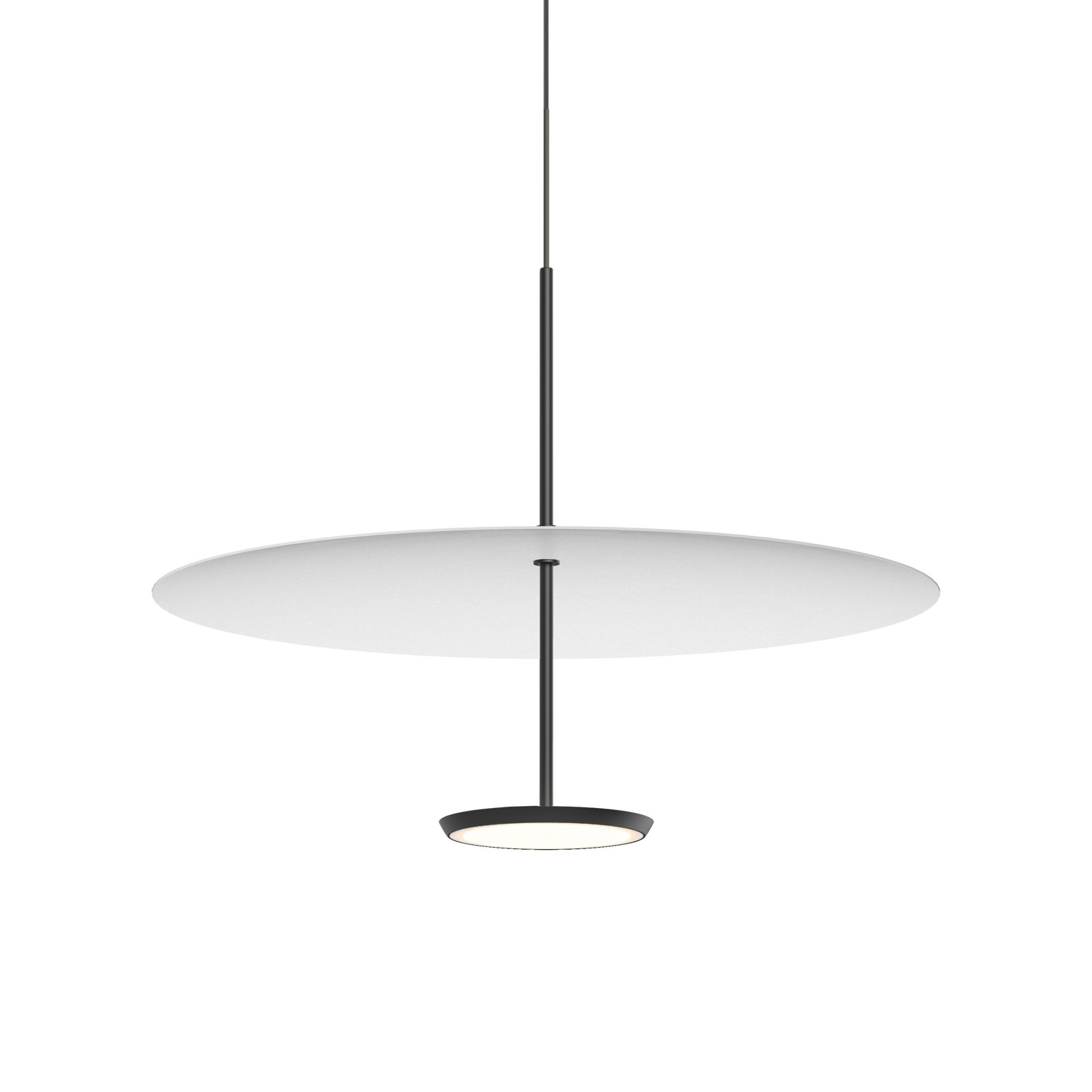 Sky Dimmable Single Light Pendant, White, 17.5" H x 24" W x 24" D, Matte Black