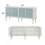 Console Ansaldo blanc perle et argent scintillant, armoire