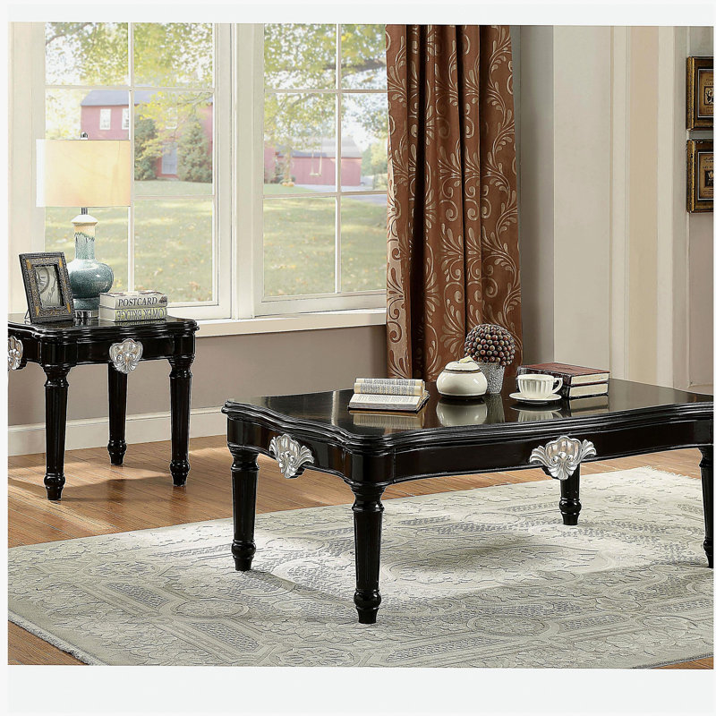 Table d'appoint à pieds rotatifs noirs