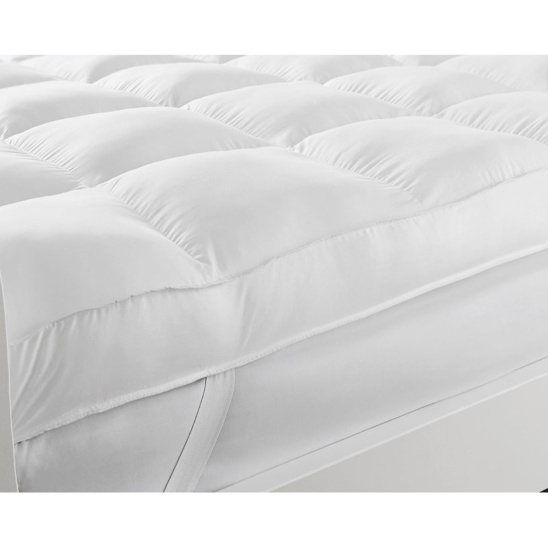 Adila Cotton Mattress Protector - Box Stitched, 230 TC Cover & Elasticated Corner Straps, 183 x 200 cm
