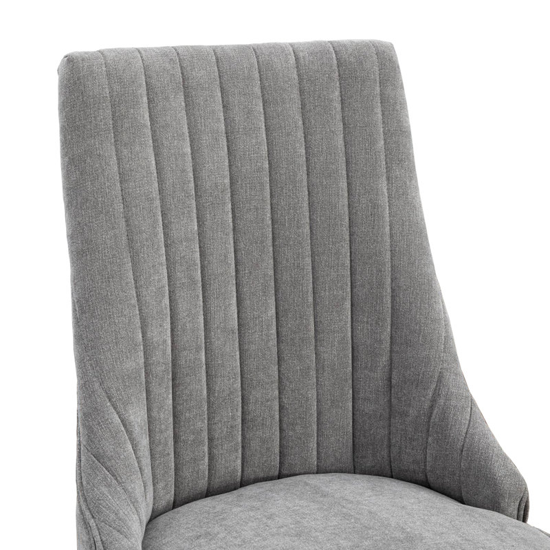 Tufted Upholstered Dining Chairs, Gray