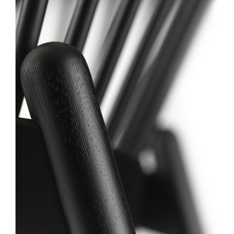 Jorna Armchair, Beige Wool, Jet Black