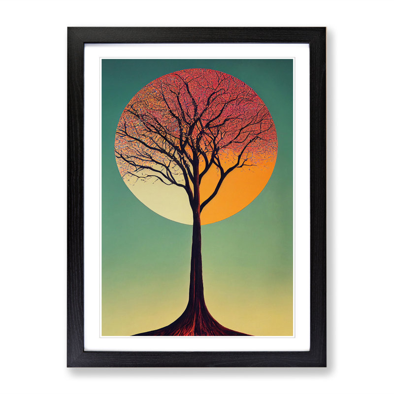 Contemporary Tree Vol.1 1 Piece Single Picture Frame Wall Art, 46cm H x 34cm W, Black Framed