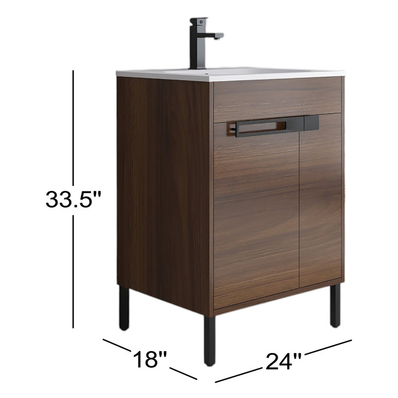 Ensemble de meuble-lavabo simple 24 po avec plateau Warsan