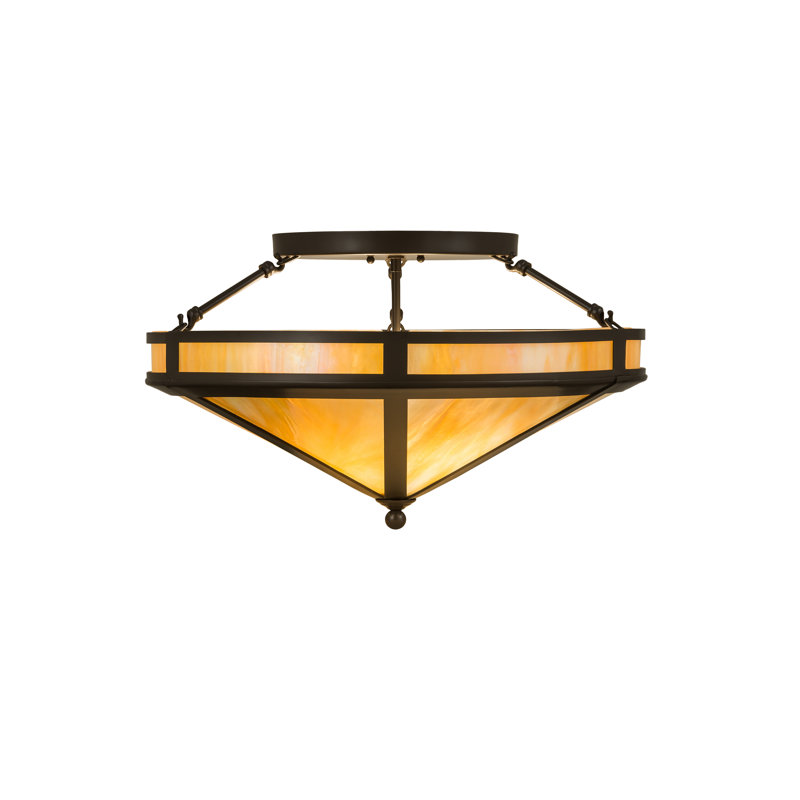 Craftsman Prime 2 - Light Semi Flush Mount, Timeless Bronze, 12" H x 22" W x 22" D, Bai