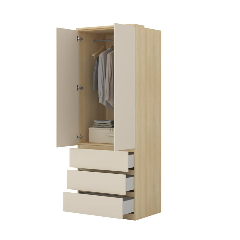 Manufactured Wood Wardrobe, Beige