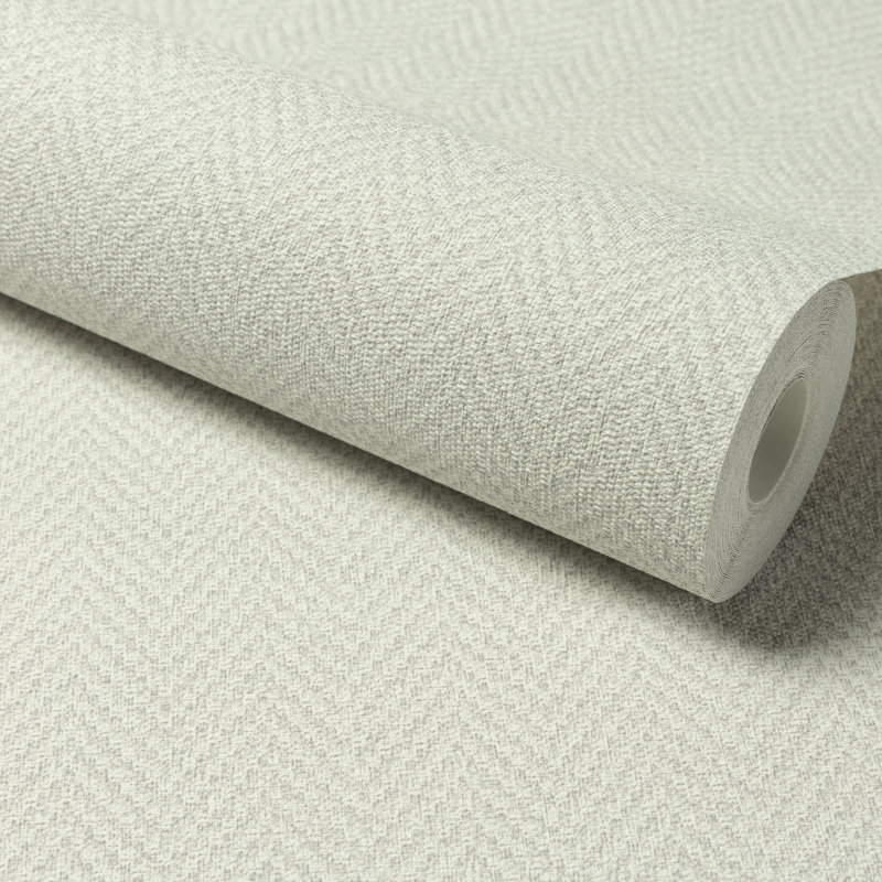 Structured Walls Collection Natural Weave Wallpaper Roll, Grey