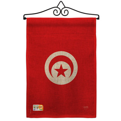 Tunisie du monde 2 côtés en toile jutes 19 x 13 po drapeau de jardin
