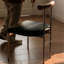 Chaise d'appoint à lattes noires (ensemble de 2)