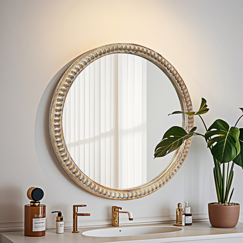 Miroir mural rond, 27,57 po x 27,57 po