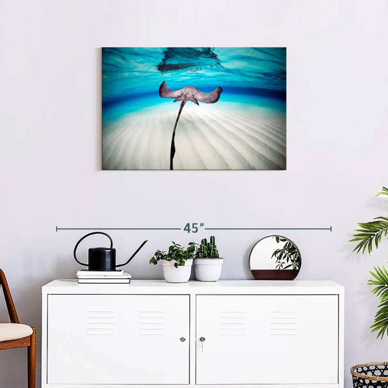 Brampt Stingray Underwater Scenery, 20" H x 30" W