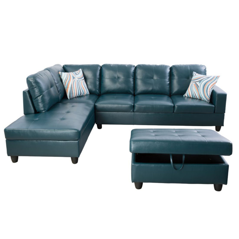 Meeya 103.5'' Faux Leather Sofa
