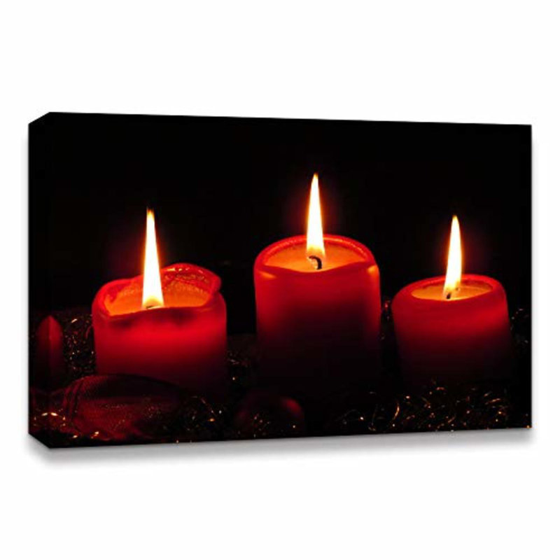 Christmas Candles For Celebration X06 - Photographie sur toile tendue, H 12 po x l 18 po
