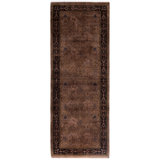 Overdyed Hand-Knotted Wool Modern-Contemporary Brown Runner 2' 8" x 7' 3"