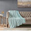 Jeté en fausse fourrure surdimensionné, turquoise-114400281
