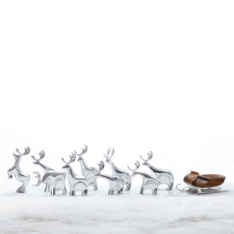 Nambe Mini Dasher Reindeer Set