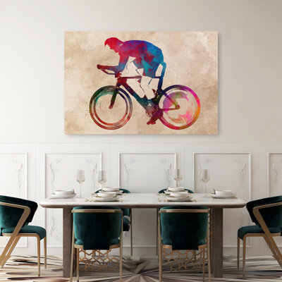 «Vibrant Cycling Racer», art mural contemporain