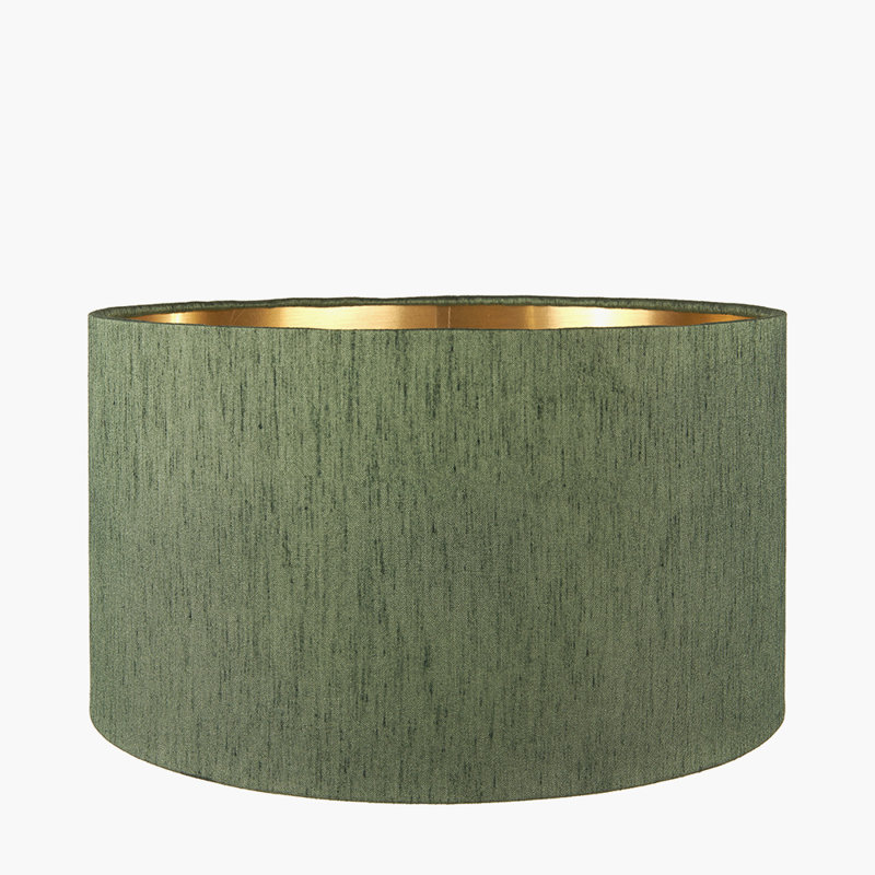 Blended Fabric Drum Lamp Shade ( Uno ), 18cm H x 30cm W x 30cm D, Green