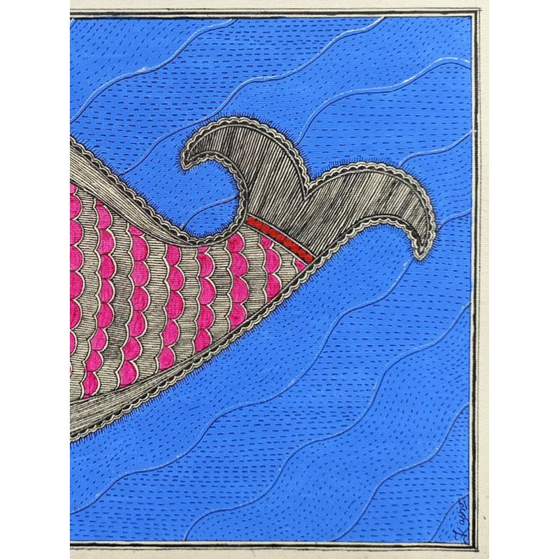 Poisson seul | Acrylique sur papier | Par Abhilasha Raut