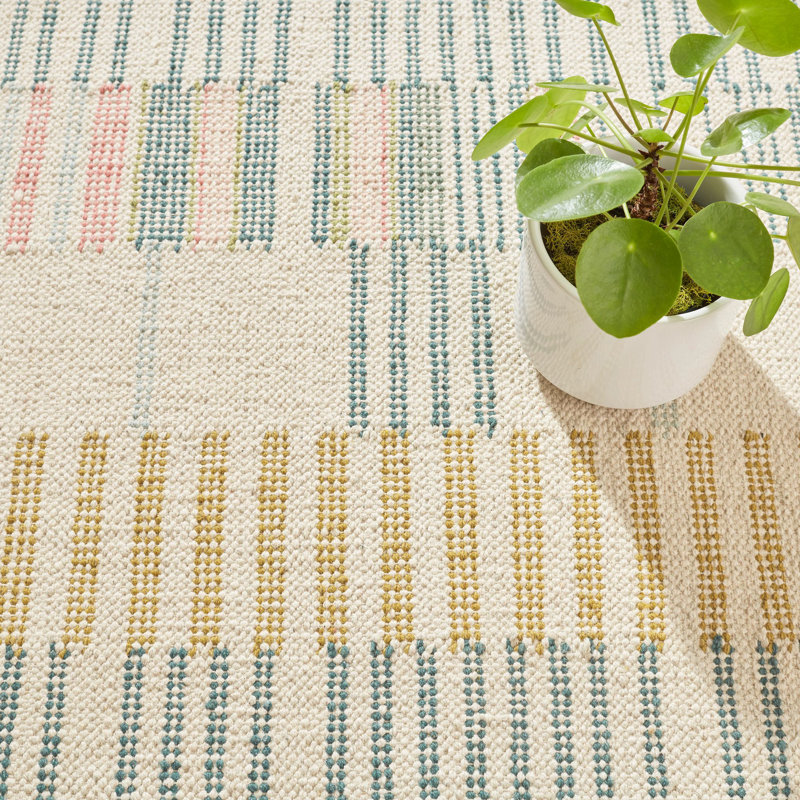 Gemma Juniper Hand Loom Knotted Cotton Rug, Rectangle 3' x 5'