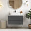Meuble-lavabo mural 30 po en contreplaqué flottant avec lavabo