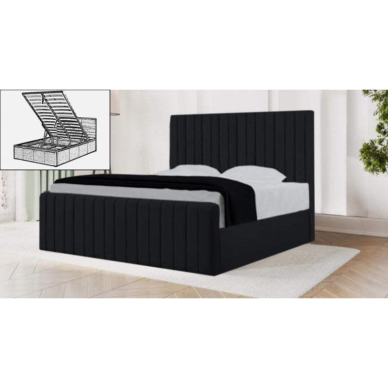 Sophia Storage Bed, Black, Kingsize (5')