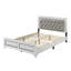 Ensemble de chambre pour grand lit, finition blanche, lit de rangement avec tiroirs, ensemble 2 pièces avec lit et table de chevet-127337384