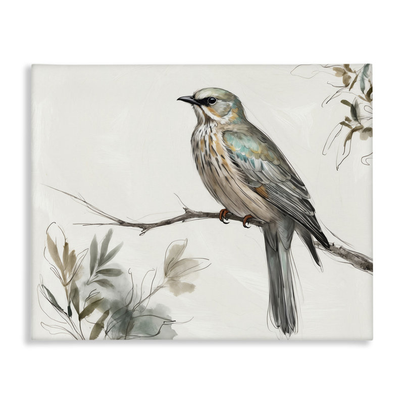 Stoic Bird Wildlife Study Canvas, design by LSR Creative Studio, 16" H x 20" W