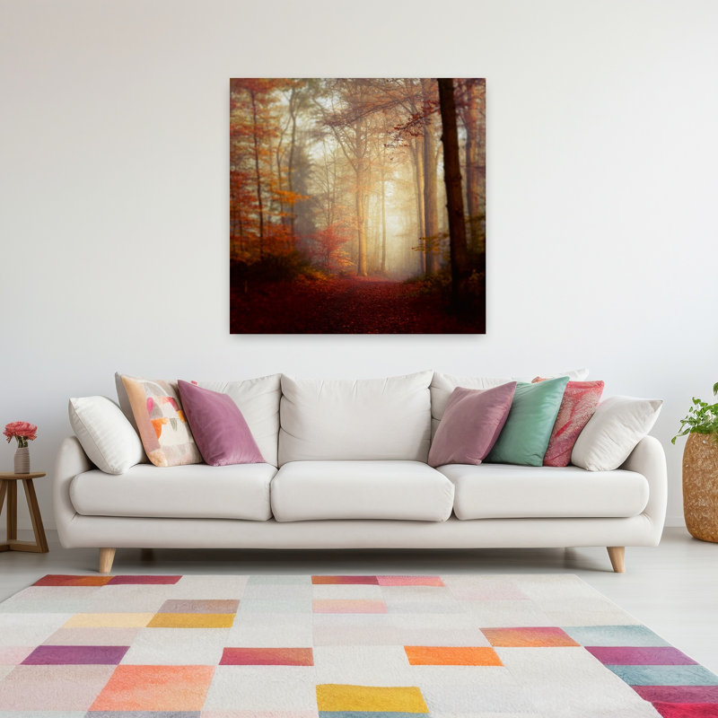 Art contemporain d'automne abstrait, H 48 po x l 48 po