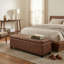 Banc rembourré avec rangement en mousse à haute densité de 48 po Avalon-1857676334