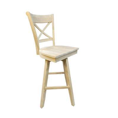 Tabouret de bar pivotant en bois massif de 30 po Latricha