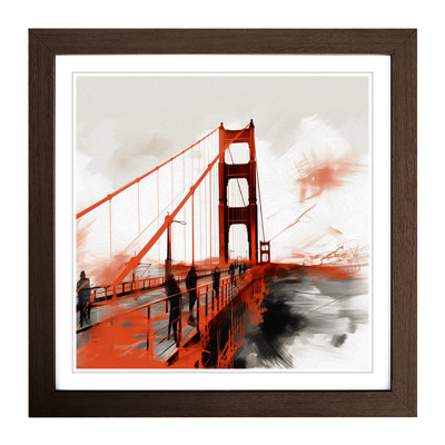 Golden Gate Bridge Gestural - Framed Print