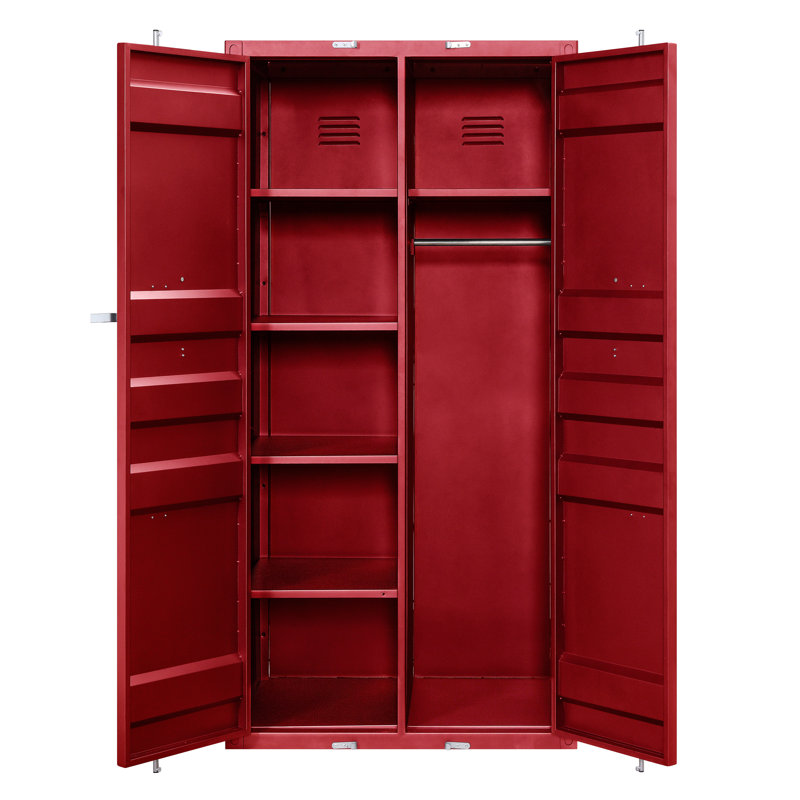 Cargo Rectangular Armoire with Doors, Red