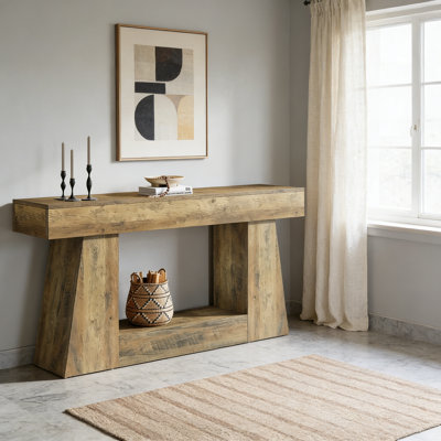 63" Farmhouse Wooden Console Table, Entryway & Hallway Sofa Table