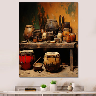 «Brown Music Drums» Rythme Revicat I - musique, art mural
