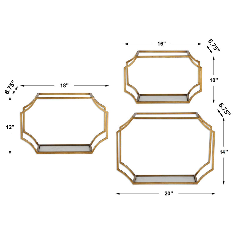 Ensemble de 3 tablettes murales Stetson