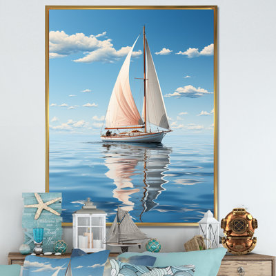 Coastal Calm, minimalisme, voilier, photo I sur toile
