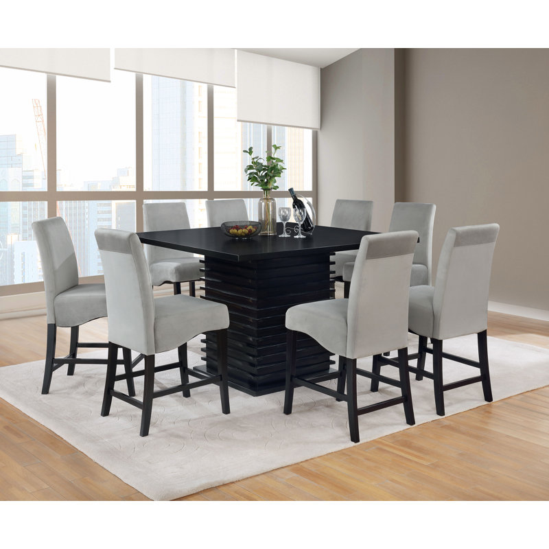 Luxury Build - Frodin 5-Piece Square Counter Height Dining Table Set Grey