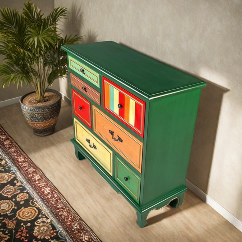American country style wooden drawer accent chest