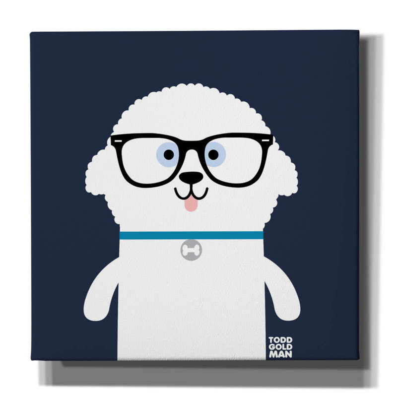«Bow Wow Bichon Frise» par Todd Art, H 37 po x l 37 po x P 1,5 po