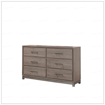 Contemporary 6-Drawer Storage Dresser Metal Handle