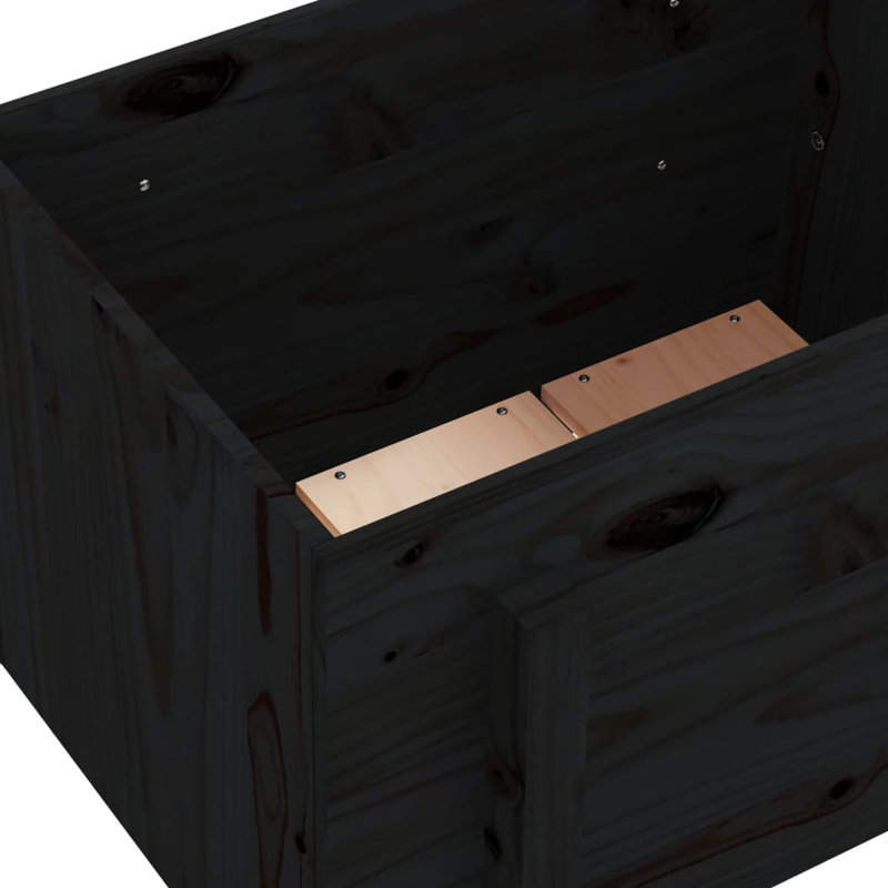 Meenakshi Wood Raised Garden Bed, Pine, Black, 57cm H x 62cm W x 50cm D