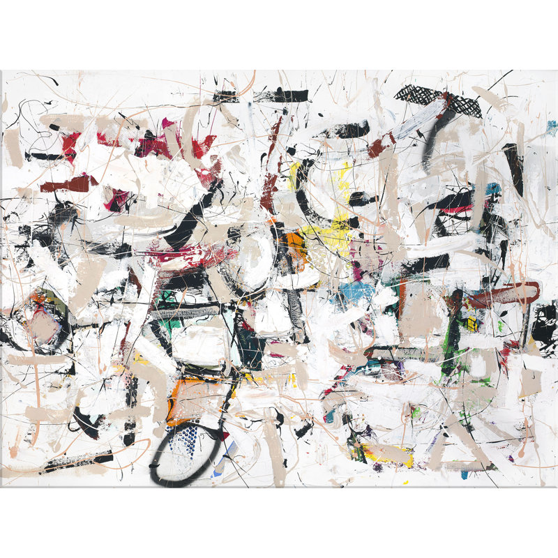 Dots And Hatches On Canvas by Robert Robinson Print